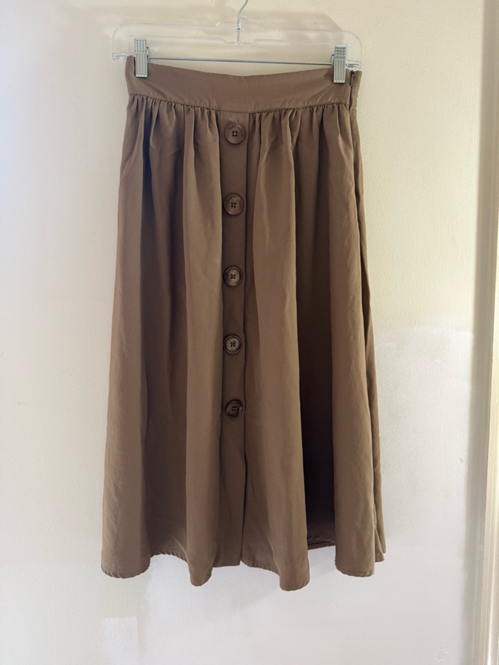 Massimo Dutt I Women’s Brown Button-Front Midi Skirt
